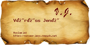 Vöröss Jenő névjegykártya